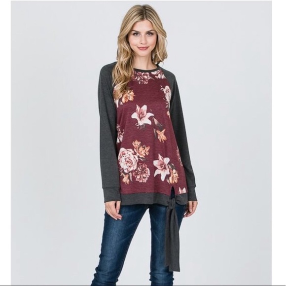 A Girl Thing Tops - ❣️SALE❣️ NWT Floral Side Tie Top